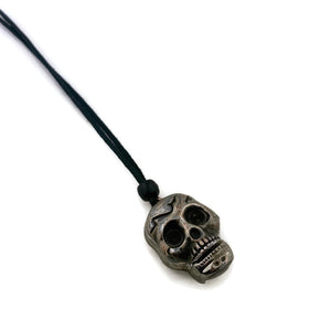 Skull Watch Pendant Necklace, Copper Dial