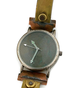 Brass Watch, blue Dial