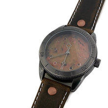 Load image into Gallery viewer, Large Copper Dial Watch With Leather Band
