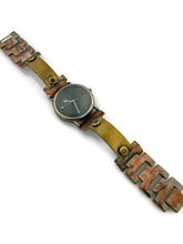 Load image into Gallery viewer, Brass Watch, blue Dial
