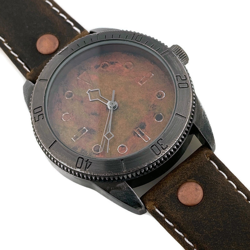 Large Copper Dial Watch With Leather Band – Paternoster Designs