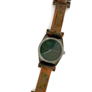Copper & Brass Watch, Blue Dial