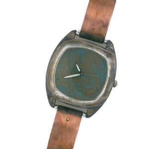 Large Copper Watch with Blue Dial