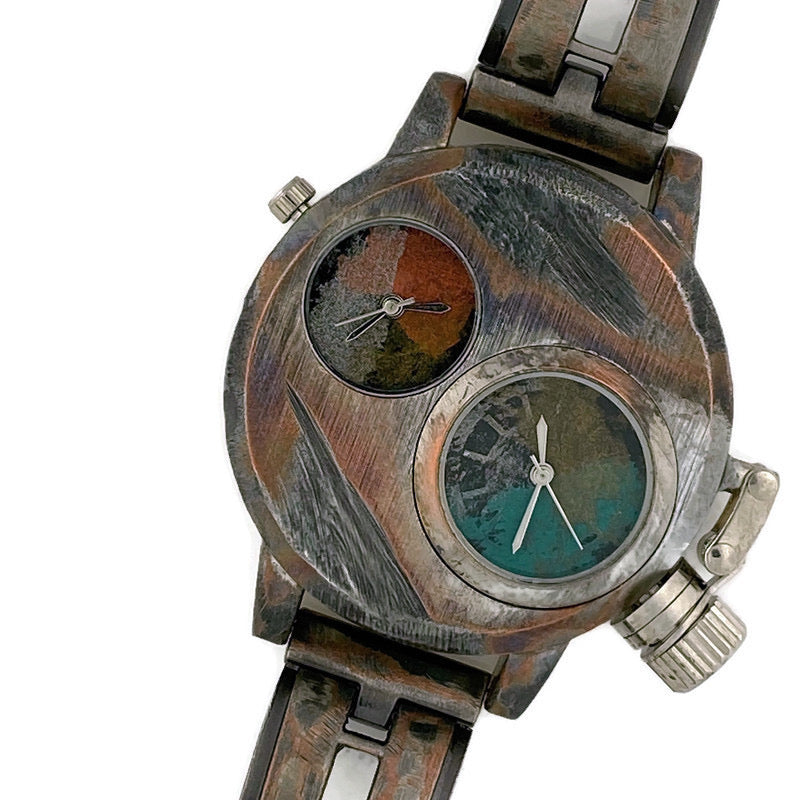 Brown Leather Strap Watch by Jose Paternoster Moon Mechanical Watch,Multicolor Dial with Brown Leather  main image 3