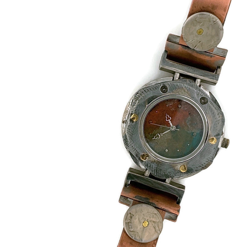 Women's Copper & brass Watch, Multi Color Dial