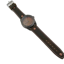 Load image into Gallery viewer, Large Copper Dial Watch With Leather Band

