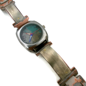 Watch With Silver Blue, Silver & Gold Dial