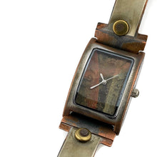 Load image into Gallery viewer, Silver &amp; Copper &amp; Brass Watch With Earth Tone Dial
